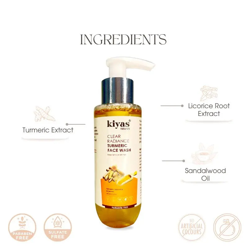 Kiyas Turmeric Face Wash with Liquorice & Lemon Peel, Brightening Daily Cleanser for All Skin Types, 100ml 1.webp 3.webp 2.webp 4.webp 5.webp Kiyas Turmeric Face Wash with Liquorice & Lemon Peel, Brightening Daily Cleanser for All Skin Types, 100ml