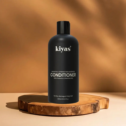 Kiyas Moringa Frizz Control Conditioner with Niacinamide, Strengthening Formula for Damaged Hair, 300ml