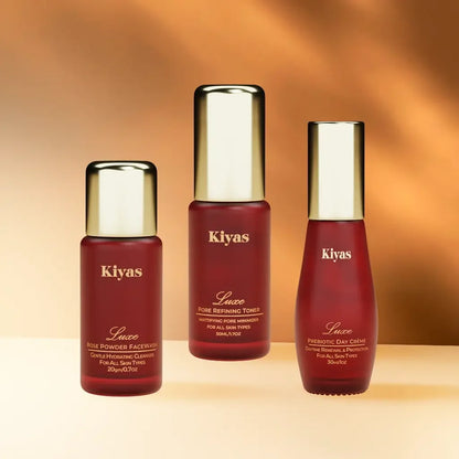 Kiyas Everyday Essentials Ritual - 3-Step Daily Skincare System with Rose, Niacinamide & Prebiotics