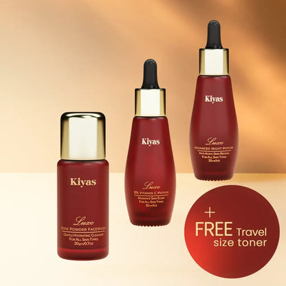 Kiyas Fine Lines Expert System 3-Step Anti-Aging Ritual with Rose, Vitamin C & 7-in-1 Night Repair