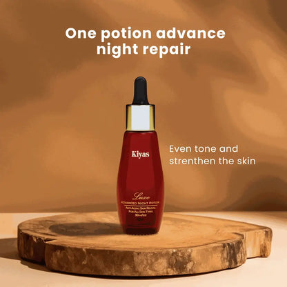 Kiyas 7-in-1 Advanced Night Potion- Repair Oil | Rose |Skin Repair for Mature Skin, 30ml