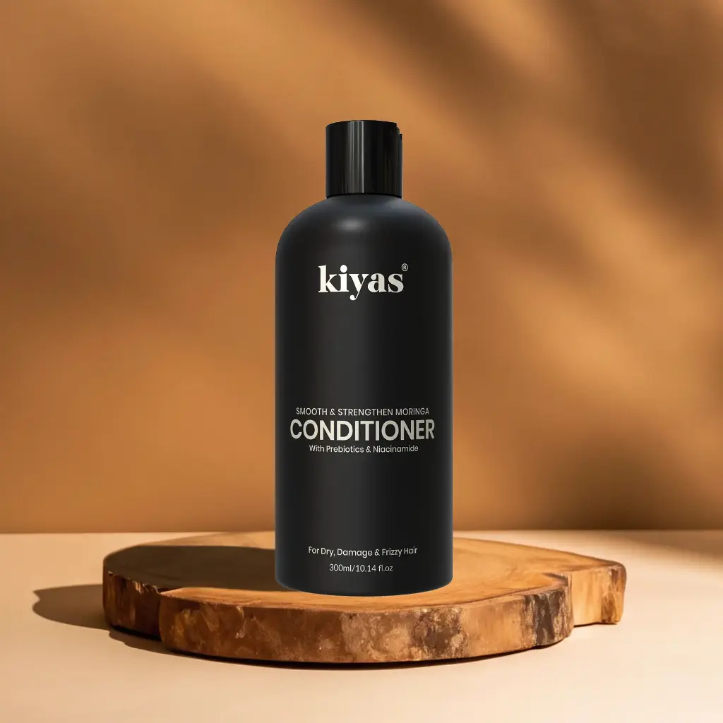 Kiyas Moringa Frizz Control Conditioner with Niacinamide, Strengthening Formula for Damaged Hair, 300ml