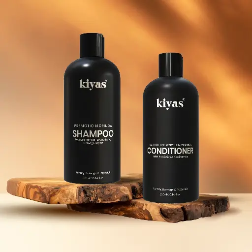 [RB10] Kiyas Hair Revival System Strengthen Moringa Shampoo & Conditioner Duo with Prebiotics Strengthens Hair & Controls Frizz